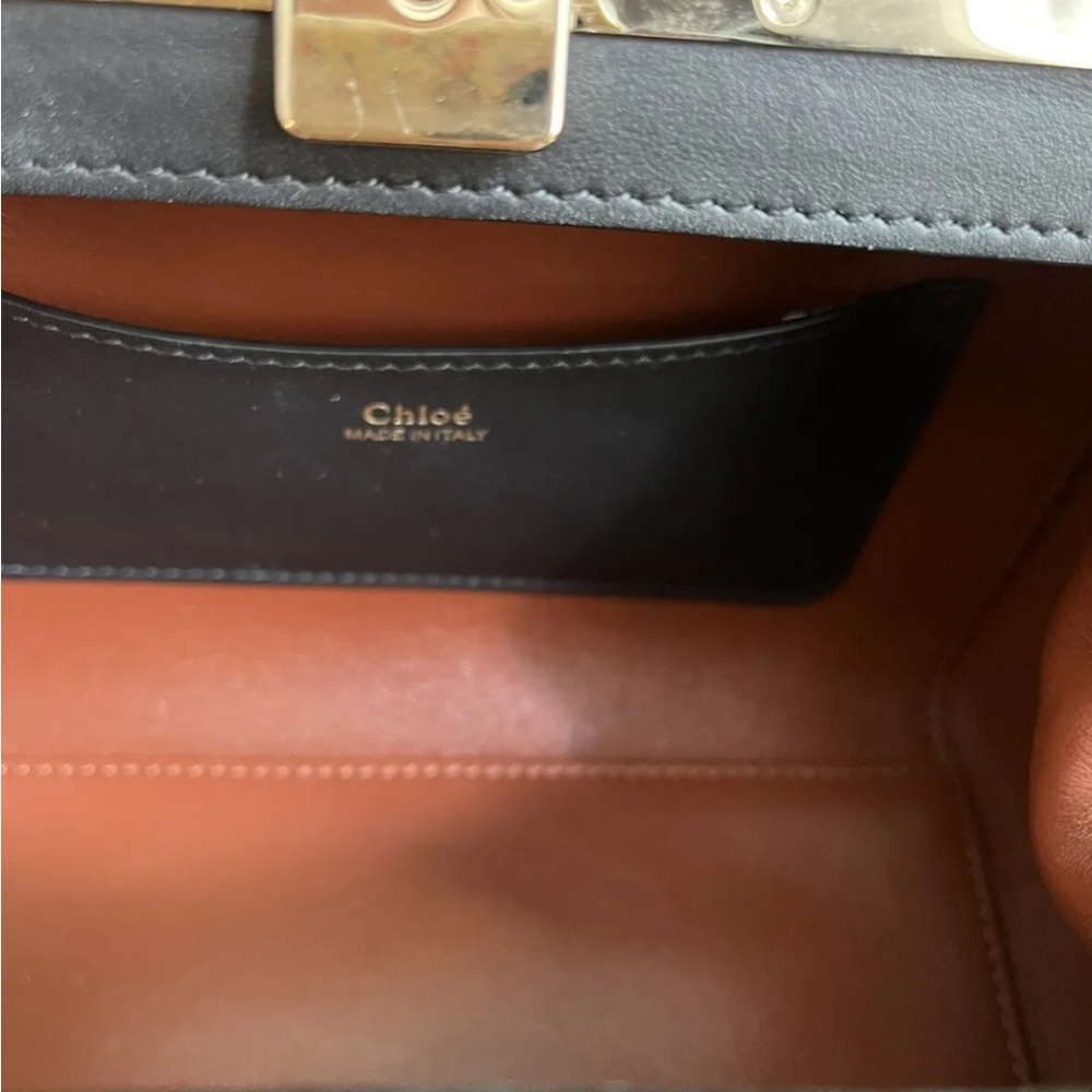RARE NEW Chloe Small Joyce Leather Designer Black Frame Purse Crossbody Bag - Picture 6 of 7
